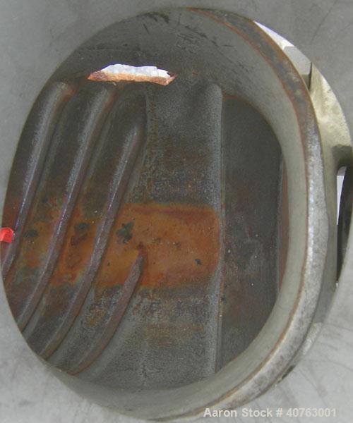 Used Butcher Boy Meat Grinder, Model A56.HF, 304 stainless steel. Top tray 49 1/2" wide x 27" long x approximately 6" deep. Straight barrel, (2) feed screws. Driven by a 5 hp, 3/60/230/460 volt, 1730...
