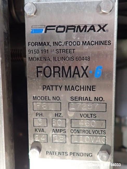 Used- Formax F-6 Patty Forming Machine, Model F-6