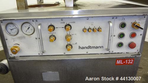 Used- Handtmann Vacuum Filler, Model VF16/200, Code 78/26. 304 Stainless steel feed hopper with mixing arm, and vane feeder ...