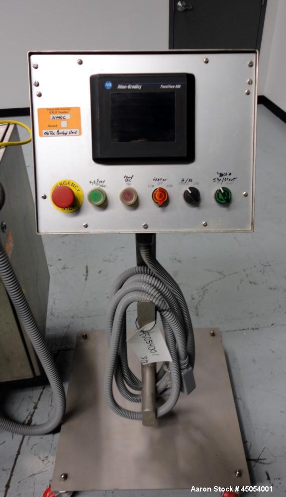 Used NuTEC Manufacturing Hydraulic Provatec 745 Patty Forming Machine. Approximately 15 to 65 strokes per minute, varies on portion size. Has hopper capacity of 400 pounds, usable mold plate area 16"...