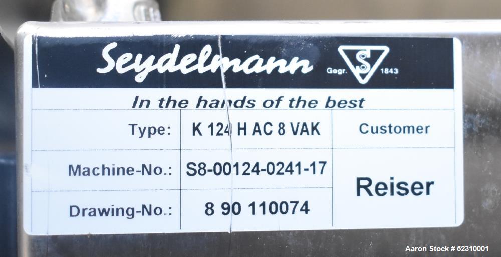 Unused- Seydelmann K 124 Vacuum-Cooking-Cutter, Model K 124 H AC8 VAK, 120 Liter capacity. Vacuum and cook capacity. All stainless steel construction. Multi speed Bowl and knives. Full set of knives,...