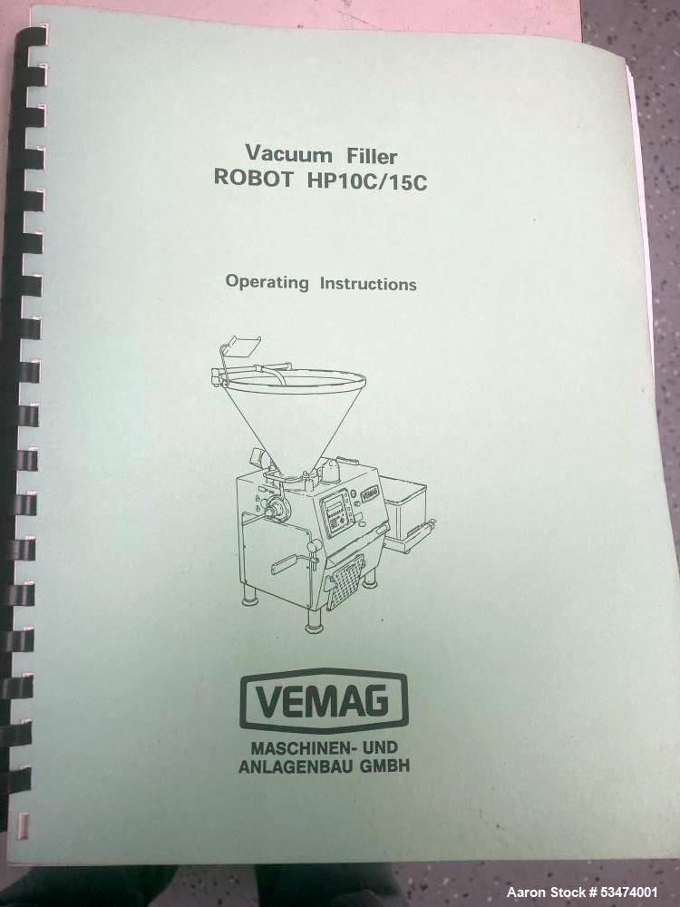 Used Vemag Robot HP15C Vacuum Filler – 15 kW, Double Screw, Handtmann Loader | 14,000 kg/hr