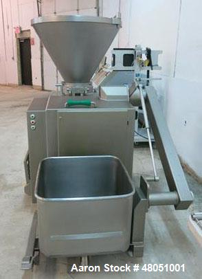 Used Vemag Vacuum Filling / Stuffer. Model HP15(E), USDA / Dairy design with 250 Liter, stainless steel, hopper, built in vacuum system. 5" Inlet/ inline grinder with automatic separating. Jacketed c...
