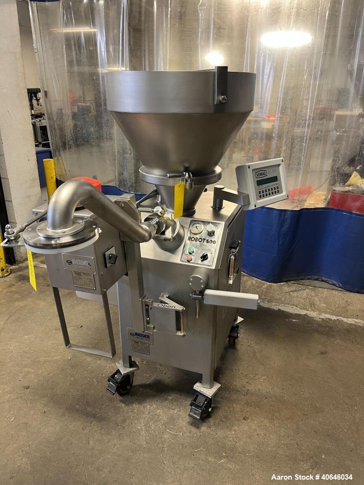 Used VEMAG Robot 500 Vacuum Filler with 821 Meatball Former – 2,500 kg/h, Stainless, Built 2016
