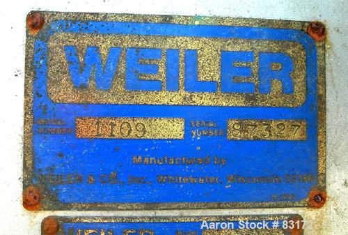 USED: Weiler Agitated Self-Feeding Grinder, model 1109. 304 stainless steel. Approximately 50 cubic foot tub with a 16" diameter screw. Driven by a 5 hp, 3/60/230/460 volt, 1160 rpm motor thru a redu...