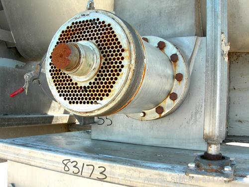 USED: Weiler Agitated Self-Feeding Grinder, model 1109. 304 stainless steel. Approximately 50 cubic foot tub with a 16" diameter screw. Driven by a 5 hp, 3/60/230/460 volt, 1160 rpm motor thru a redu...