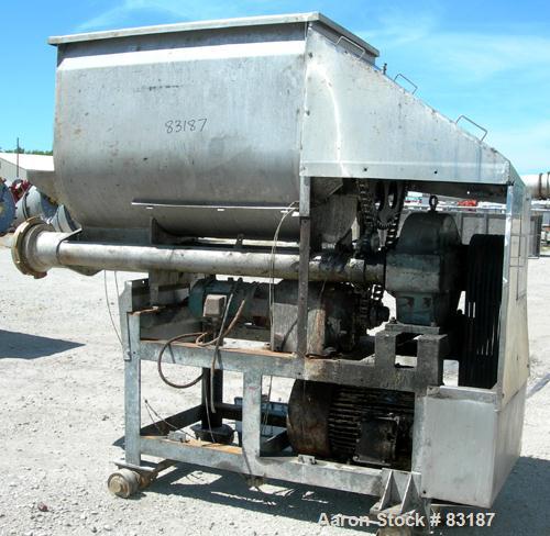 USED: Weiler Agitated Self-Feeding Grinder, Model A1167. 304 stainless steel. Approximately 40 cubic foot tub with a 5-1/2" ...