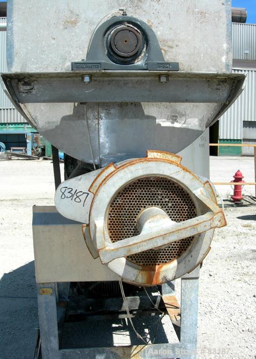 USED: Weiler Agitated Self-Feeding Grinder, Model A1167. 304 stainless steel. Approximately 40 cubic foot tub with a 5-1/2" ...