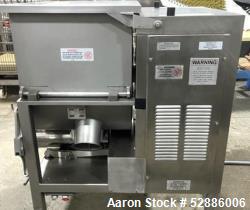 Used- Hollymatic Mixer Grinder, Model 180A , Stainless Steel construction. 225lbs capacity hopper, size 52 stainless steel b...