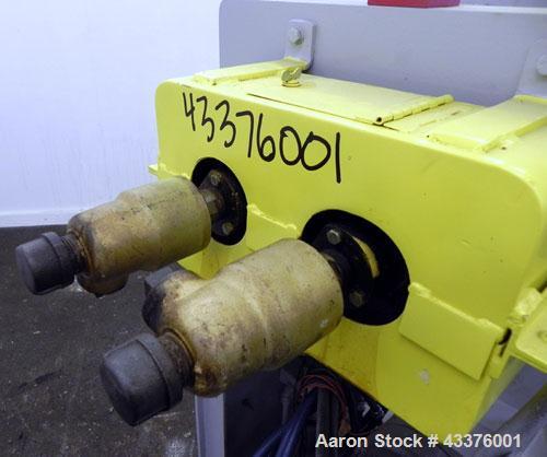Used Stewart Bolling “OE” Horizontal Two Roll Mill, Model 6” X 6” X 13”. (2) 6" Diameter x 13" wide chrome plated cored rolls, manually adjustable. Approximate batch capacity 2 pounds, roll speeds 33...