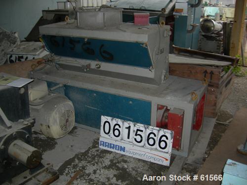 USED: Buhler Miag 2 roll rice mill, type dbzd-212. (2) carbon steel 10" dia x 49" face grooved rolls, belt driven 25 hp 460 volt 1800 rpm motor, top feeder Model dbaa-12etoo, 1/2 hp 460 volt 1725 rpm...