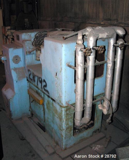 USED: Farrel 6" x 13" horizontal two roll mill. Chrome plated cored rolls 1.4:1 friction ratio. Fixed end guides overhead and knee safeties. Hand micro adjustments. Bottom mill pan, doctor blades. 7....
