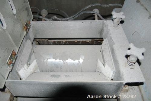USED: Farrel 6" x 13" horizontal two roll mill. Chrome plated cored rolls 1.4:1 friction ratio. Fixed end guides overhead and knee safeties. Hand micro adjustments. Bottom mill pan, doctor blades. 7....