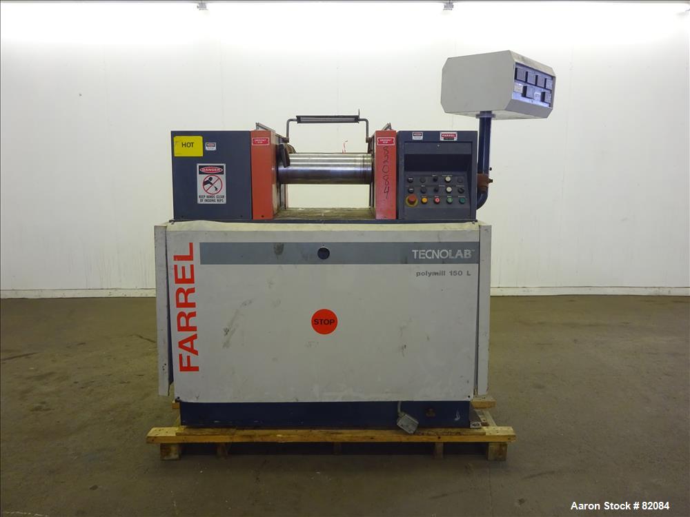 Used Farrel Technolab Polymill 150L Horizontal Two Roll Mill