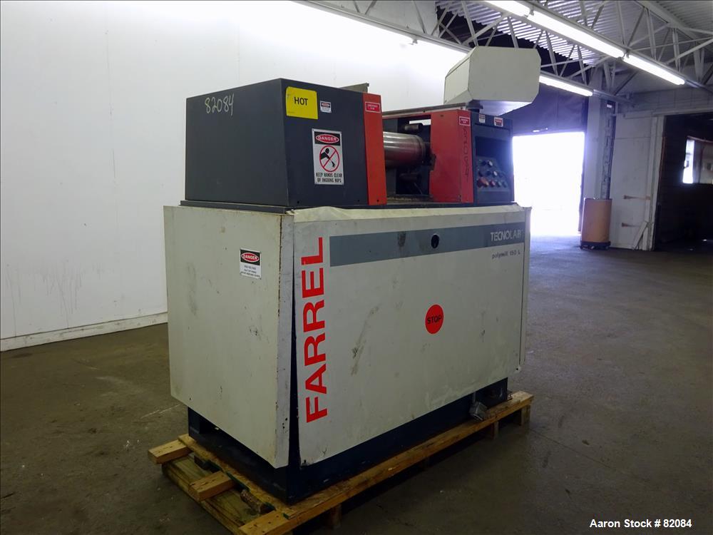 Used Farrel Technolab Polymill 150L Horizontal Two Roll Mill