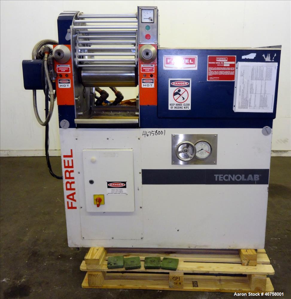 Used Farrel 2 Roll Mill and Hot Oil Heater