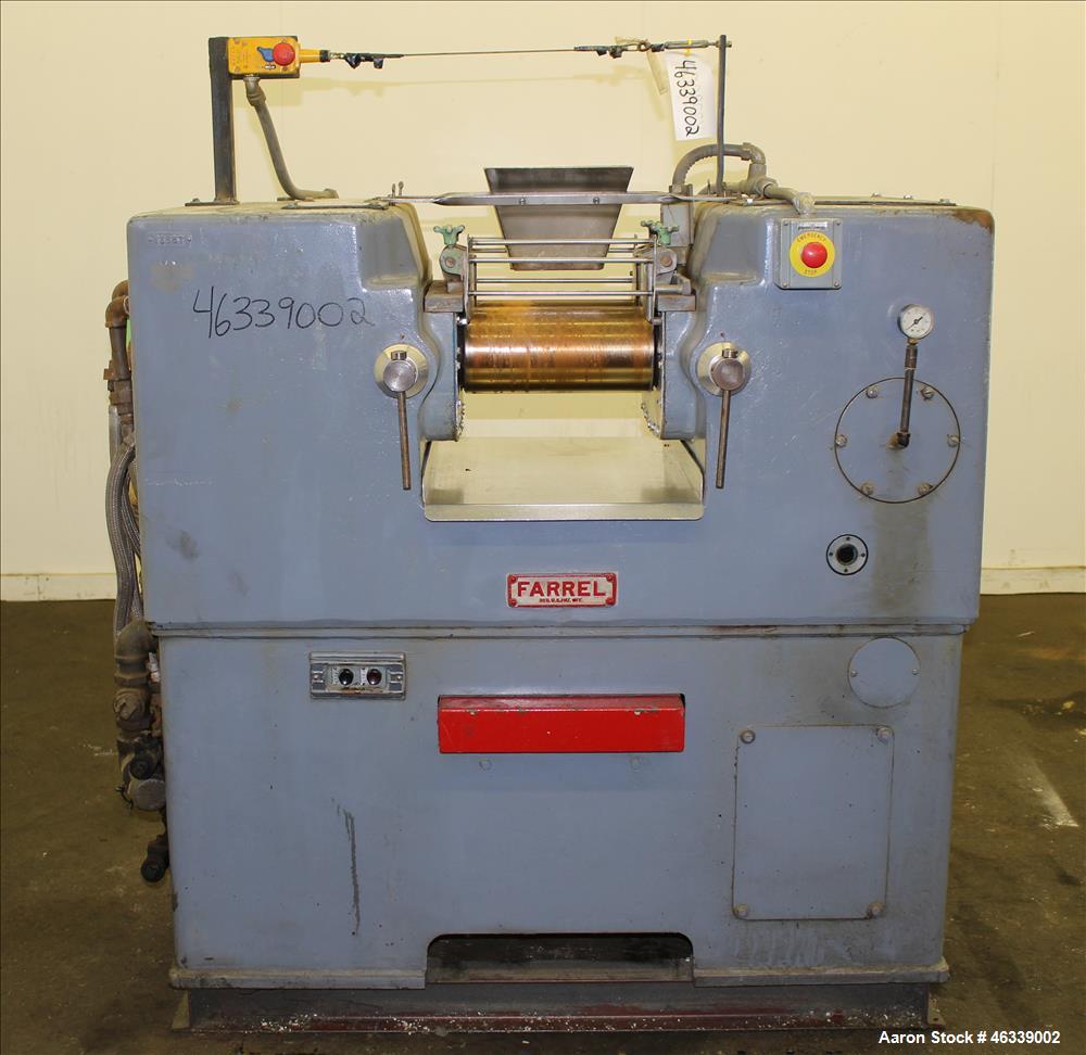 Used- Farrel Model F-521-AC Horizontal Two Roll Lab Mill