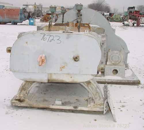 USED: Farrell horizontal two roll mill. 18" diameter x 48" long ironcored rolls. Adjustable end guides, discharge pan. Manual rolladjustments. Driven by a 75 hp, 3/60/550 volt, 690 rpm motor thru aFa...