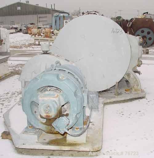 USED: Farrell horizontal two roll mill. 18" diameter x 48" long ironcored rolls. Adjustable end guides, discharge pan. Manual rolladjustments. Driven by a 75 hp, 3/60/550 volt, 690 rpm motor thru aFa...