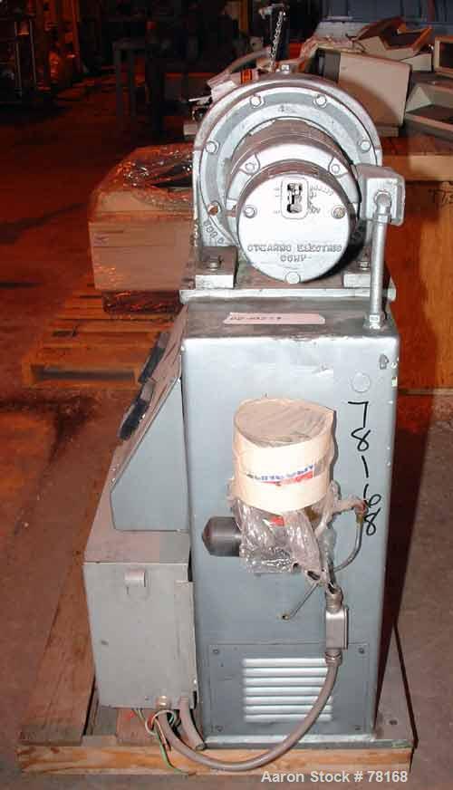 USED: Farrel horizontal two roll mill. 3" diameter x 6" longelectrically heated rolls. Adjustable end guides, knife scraper,manual roll adjustments. Driven by a 1-1/2 hp, 3/60/208-220/440 volt,1730 r...