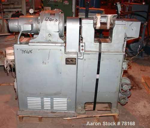 USED: Farrel horizontal two roll mill. 3" diameter x 6" longelectrically heated rolls. Adjustable end guides, knife scraper,manual roll adjustments. Driven by a 1-1/2 hp, 3/60/208-220/440 volt,1730 r...