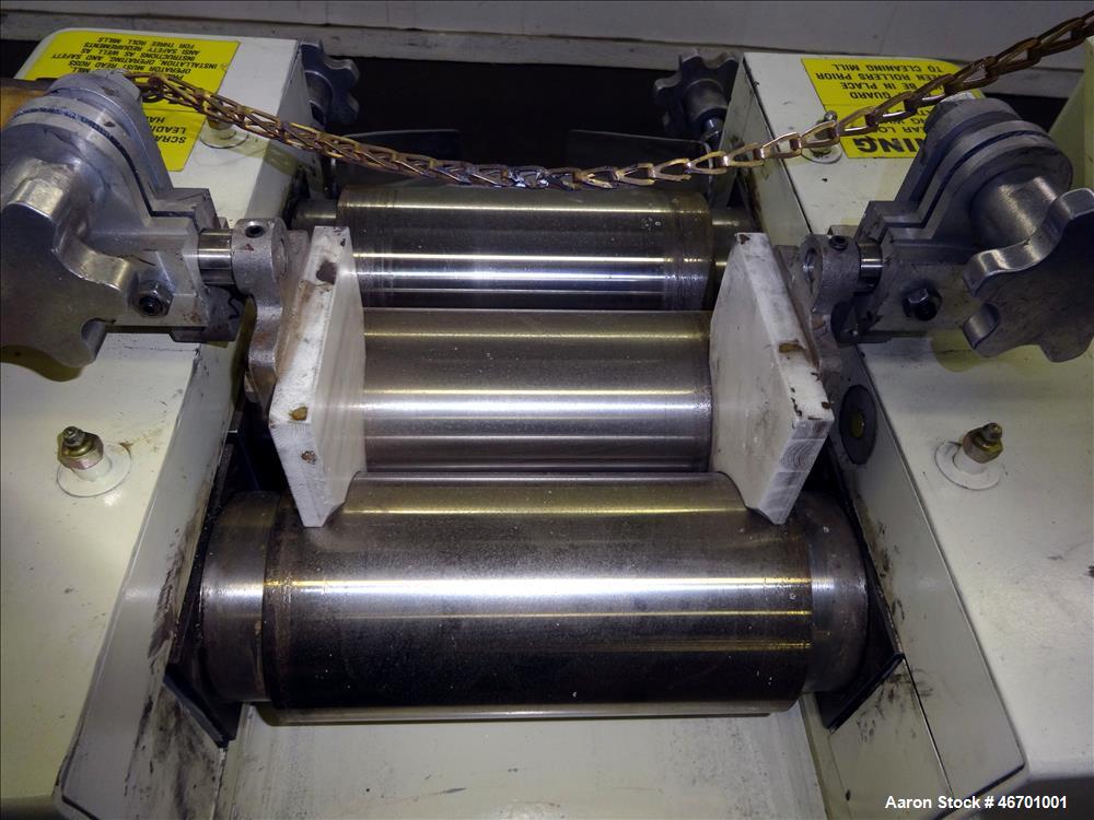 Used Ross Horizontal Three Roll Mill, Model TRM-4 X 8.