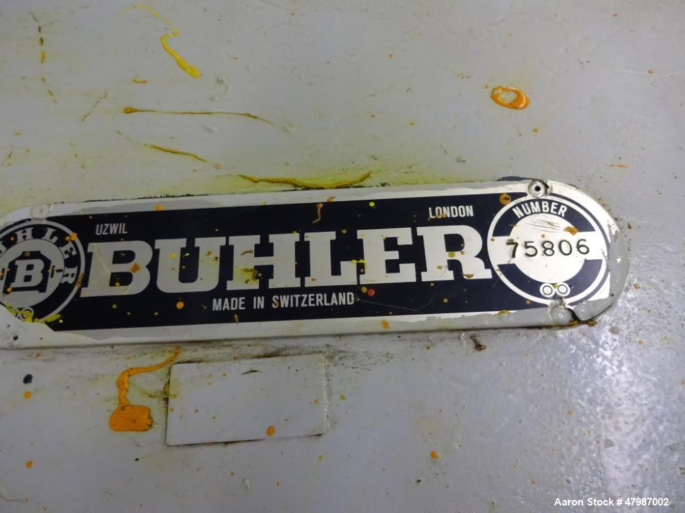 Buhler 16"x51" (400mm x 1300mm) Large Production Three Roll Mill (TRM), Model SDV1300, Serial# 75806. With TRM has electro-hydraulic roll set, electro-hydraulic apron set, automatic roll temperature ...