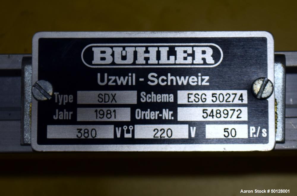 Used Buhler 3 Roll Mill, Model SDX