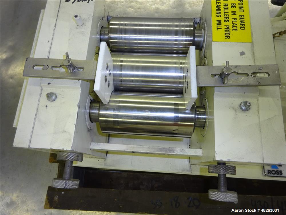 Used Ross Bench-Top Horizontal Three Roll Mill, Model 2.5 X 5 T.R.M.