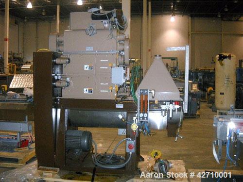 Used Modern Process Equipment (Gump) Model IMD 888 FT Coffee Grinder capable of up to 2000 lbs per hour on fine and 1300 lbs per hour on ultrafine. Produces a consistent Ultrafine grind of 50 – 125 u...