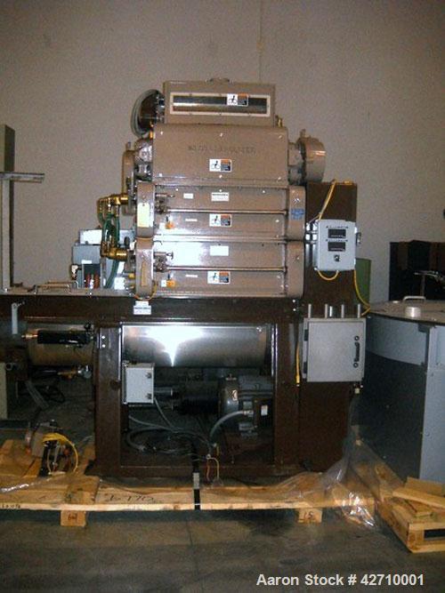 Used Modern Process Equipment (Gump) Model IMD 888 FT Coffee Grinder capable of up to 2000 lbs per hour on fine and 1300 lbs per hour on ultrafine. Produces a consistent Ultrafine grind of 50 – 125 u...