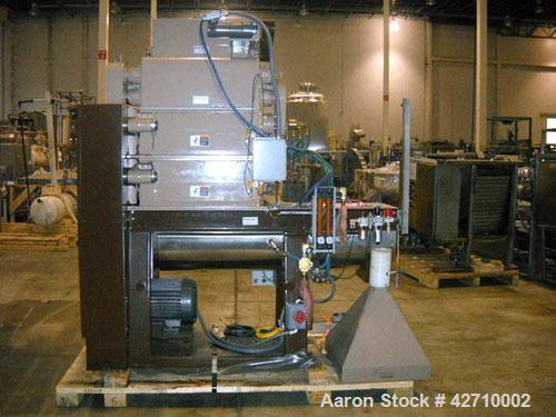 Used Modern Process Equipment (Gump) Model IMD 888 FT Coffee Grinder capable of up to 2000 lbs per hour on fine and 1300 lbs per hour on ultrafine. Produces a consistent Ultrafine grind of 50 – 125 u...
