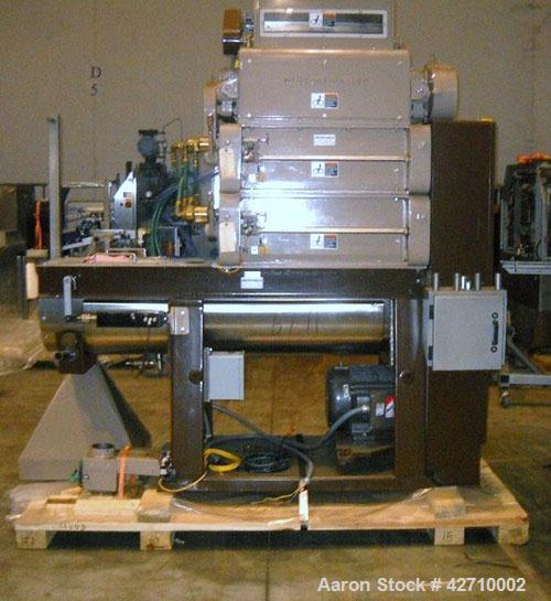 Used Modern Process Equipment (Gump) Model IMD 888 FT Coffee Grinder capable of up to 2000 lbs per hour on fine and 1300 lbs per hour on ultrafine. Produces a consistent Ultrafine grind of 50 – 125 u...
