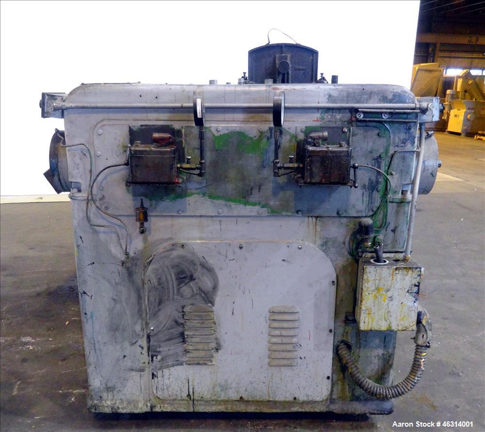 Used J.H. Day Horizontal Three Roll Dispersion Mill, Model 14" x 30". (3) 14" Diameter x 30" wide carbon steel cored rolls. (2) Adjustable bronze edge guides, bottom drip pan, knife scraper with disc...