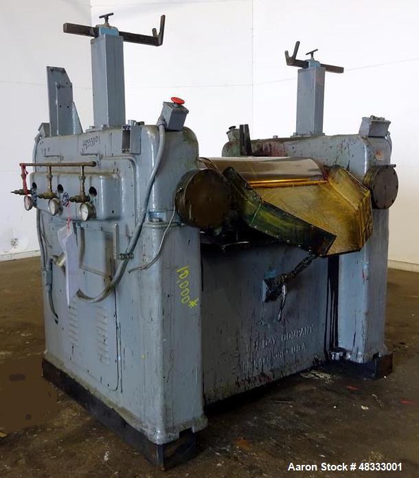 Used- J.H. Day, Horizontal Three Roll Dispersion Mill.