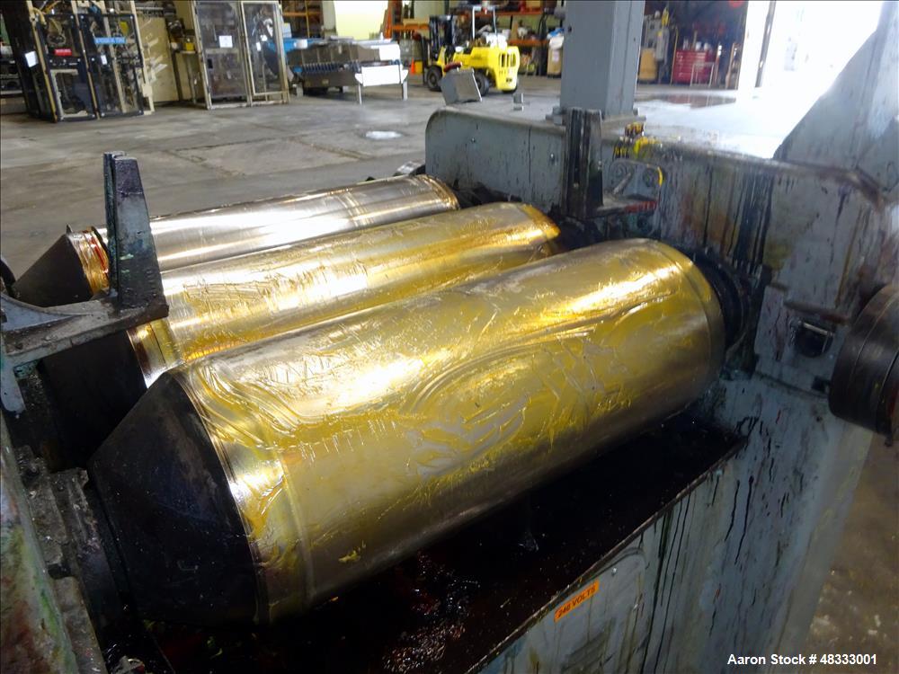 Used J.H. Day, Horizontal Three Roll Dispersion Mill.