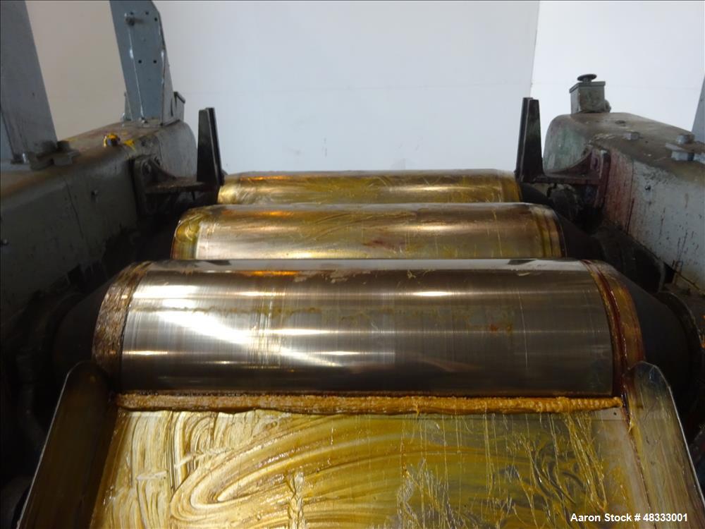 Used J.H. Day, Horizontal Three Roll Dispersion Mill.