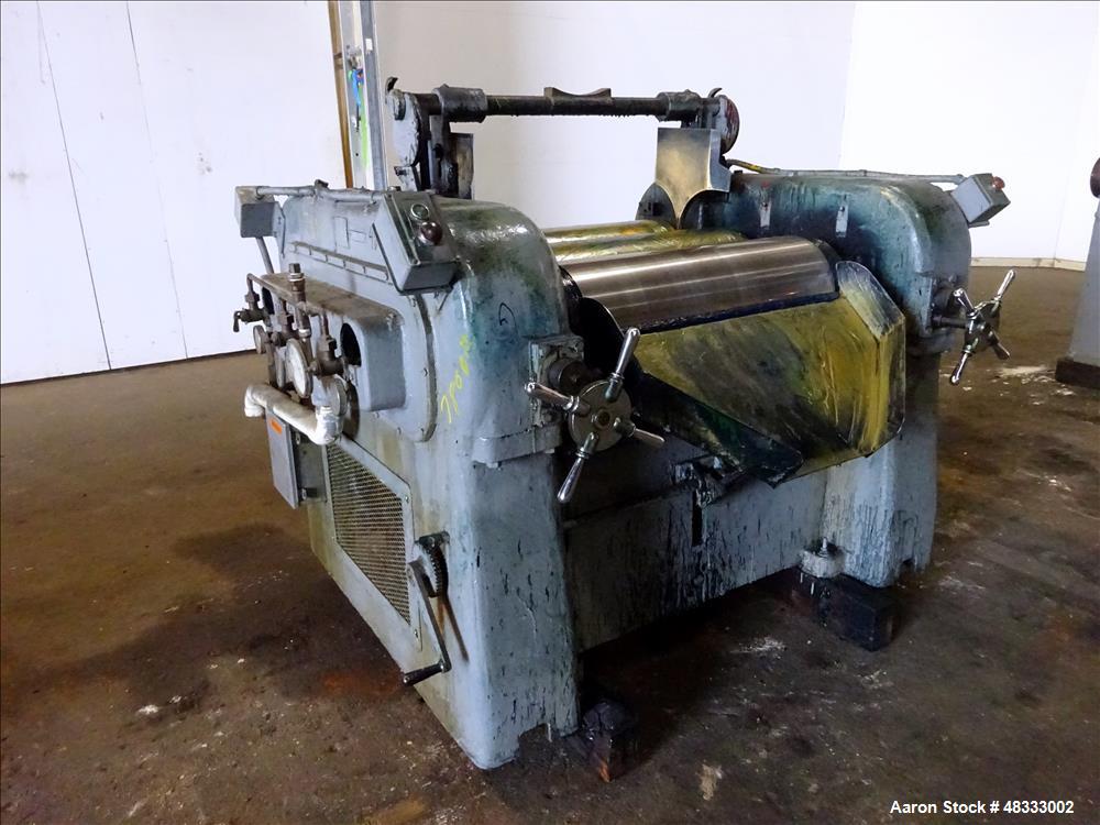 Used Lehmann Machinery Horizontal Three Roll Dispersion Mill, Model 2A.