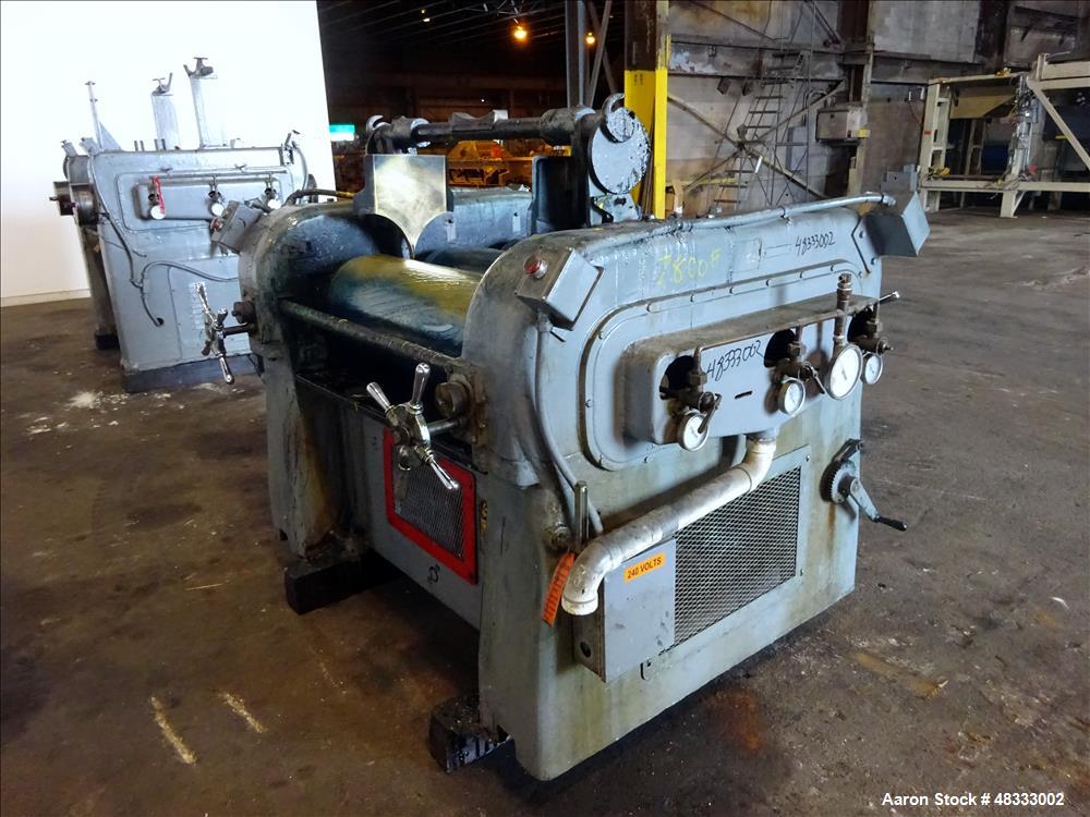 Used Lehmann Machinery Horizontal Three Roll Dispersion Mill, Model 2A.