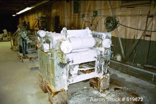 USED: J H Day type B 10" diameter x 22" long convertible 3 rolldispersion mill, 15 hp, 440 volt, 60 cycle, 3 phase explosion proofmotor, equipped with Hydra-Set hydraulic roll adjustment, including2 ...