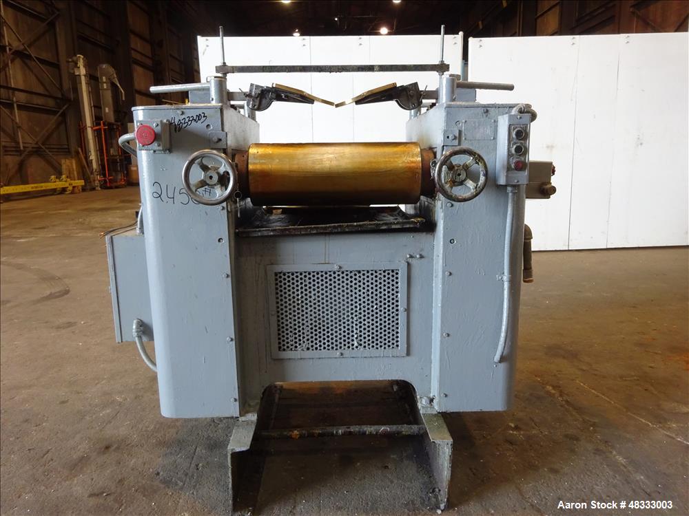 Used Kent Machine Works Horizontal Three Roll Mill, Model 9 x 24, Carbon Steel.