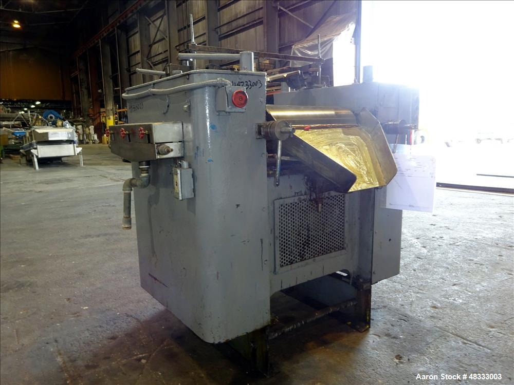 Used Kent Machine Works Horizontal Three Roll Mill, Model 9 x 24, Carbon Steel.