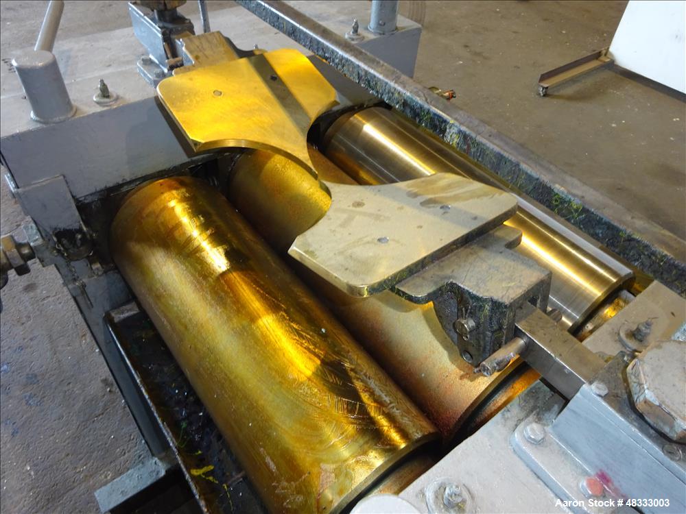 Used Kent Machine Works Horizontal Three Roll Mill, Model 9 x 24, Carbon Steel.