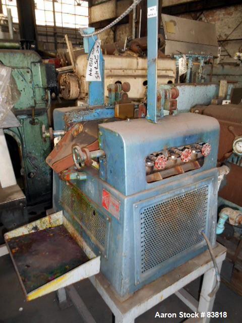 Used- Keith Machinery Horizontal Three Roll Mill, Model 4X8