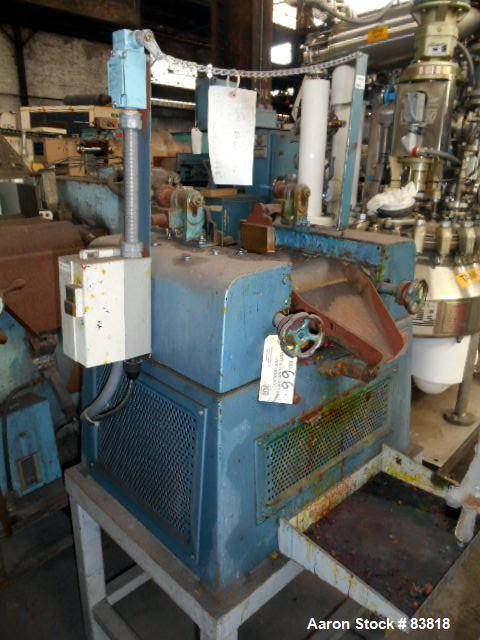 Used- Keith Machinery Horizontal Three Roll Mill, Model 4X8