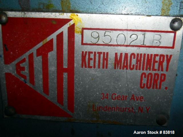Used- Keith Machinery Horizontal Three Roll Mill, Model 4X8