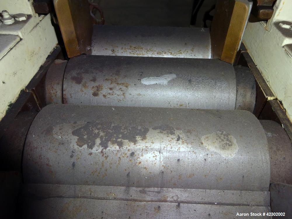Used Carbon Steel Kent Machine Works Horizontal Three Roll Mill, model 4 x 8