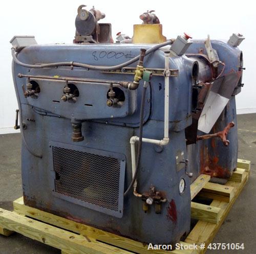 Used Lehmann Horizontal Three Roll Mill, Model 13X32. (3) 13" Diameter x 32" wide chrome plated adjustable cored rolls. Adjustable brass edge guides, knife scraper with discharge pan, bottom drip pan...