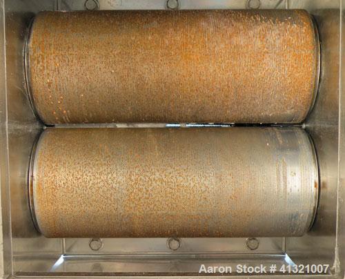 Used Nippon Granulator Company Crack-U-Lator Cracker Mill, Model 2541. 4 layers of (8) approximately 5’’ diameter x 14’’ wide horizontal chrome plated rolls, approximately 6 mm, 3 mm, 1.5’’, .06 mm p...