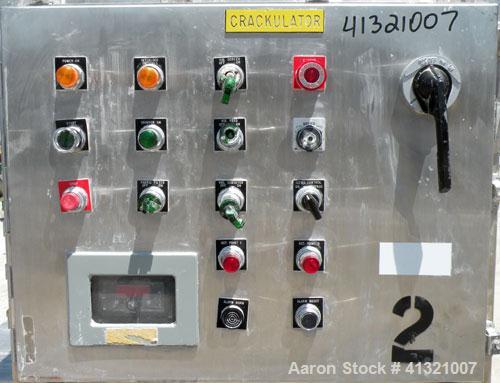 Used Nippon Granulator Company Crack-U-Lator Cracker Mill, Model 2541. 4 layers of (8) approximately 5’’ diameter x 14’’ wide horizontal chrome plated rolls, approximately 6 mm, 3 mm, 1.5’’, .06 mm p...